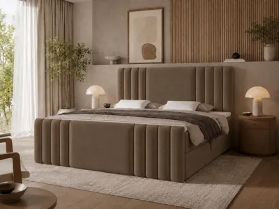 Produktbild von Emlar Boxspringbett Sava MAX 160x200 - Bett mit Matratze und Topper - Boxspringbett mit Bettkasten und Matratze - Boxspringbett Braun (Magic Velvet 2206)