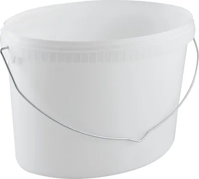 Immagine prodotto di Secchio ovale 5,5L bianco con manico - plastica, secchio per vernici, senza coperchio