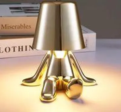 Produktbild von Nachttischlampe mit Touch-Steuerung, dekorative Thinker-Statue LED Schreibtischlampe, USB-Aufladung, 3 Helligkeitsstufen, dimmbare Tischlampe (Gold B)
