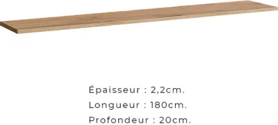 Image de Étagère murale 180 cm SWITCH – Coloris chêne wotan – Design moderne et pratique