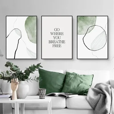 Produktbild von 3-teiliges Poster Set Ästhetik See Wald Blume Moderne Wandbilder 50x70cm