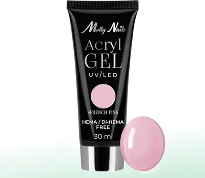 Produktbild von Molly Nails Polygel AcrylGel Aufbaugel French Pink 30 ml HEMA/Di-HEMA-frei LED/UV