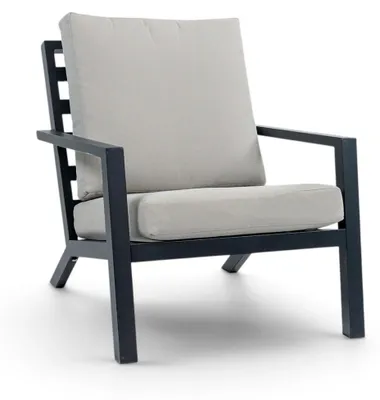Produktbild von Loungesessel | Bezano | Mattschwarz / Creme | Aluminium | 2er Set