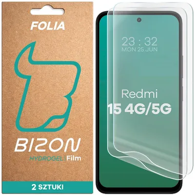 Produktbild von 2x Hydrogel Folie für den Bildschirm für Xiaomi Redmi 15 4G / 5G, Bizon Film Hydrogel Front Duo