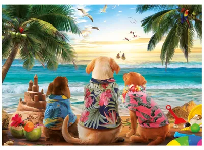 Produktbild von Educa Puzzle Hunde Strand 1000 Teile Erwachsene Puzzle
