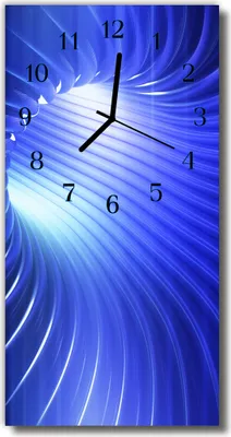 Immagine prodotto di Orologio da parete Tulup Glasuhr, orologio da cucina, vetro temperato, 30x60 cm, motivo a spirale, colore blu