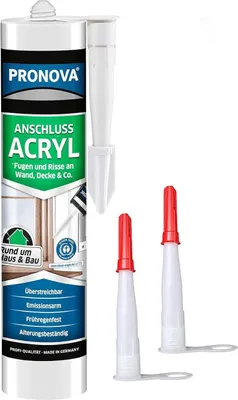 Produktbild von Maler-Acryl Wand & Decke, für innen und außen, für bewegungsarme Fugen, einfache Handhabung, überstreichbar, transparent 300ml Kartusche