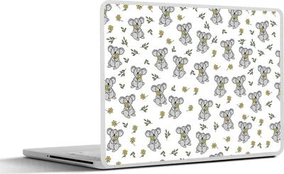 Produktbild von MuchoWow® Laptop Aufkleber Sticker Cover Koala - Blumen - Muster - Kind 32.5x23.5 cm - Sticker für Laptop - Selbstklebend