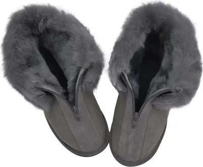 Produktbild von Lammfell Hausschuhe - ALASKA GRAU - Schuhgröße: EUR 36