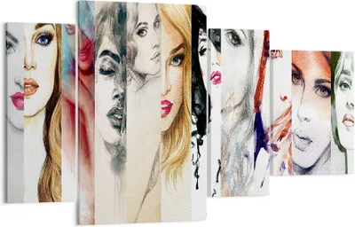 Produktbild von Bild auf Leinwand - Leinwandbild - Frauen Schönheit Dame Illustration - 120x70cm - Wand Bild - Wanddeko - Leinwanddruck - Bilder - Kunstdruck - Leinwand bilder - Wandkunst - DL120x70-3012