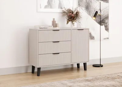 Produktbild von Kommode modern 1 Tür 3 Schubladen Scandi