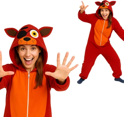 Produktbild von Pyjama Onesie Kigurumi Kostüm für Erwachsene Rot Foxy FNAF XL: 175 - 185cm
