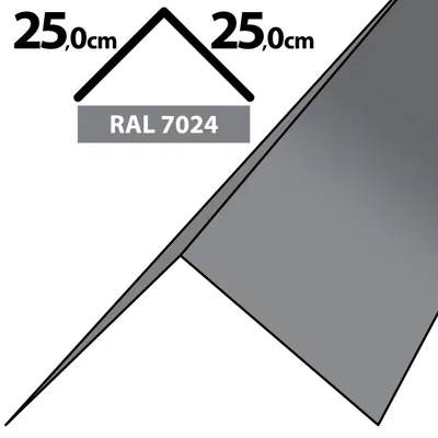 Produktbild von 2m Winkelblech Kantblech Kante Blechwinkel pulverbeschichtetes 0,5mm Zuschnitt 50cm RAL-7024 Grau