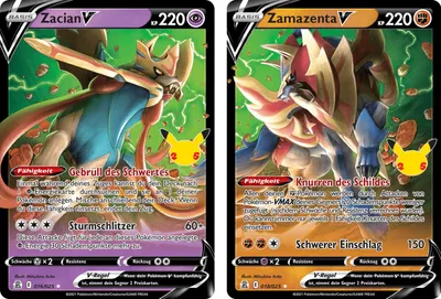 Produktbild von Zacian V & Zamazenta V SET Celebrations 16,18/25 Sammelkarten Pokemon Einzelkarten