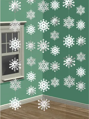 Produktbild von Partyrama Christmas Snowflakes string Decoration 7 Feet - Pack Of 6 by Partyrama