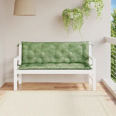Produktbild von "2024"cloris Gartenbank-Auflagen 2 Stk. Blattmuster 150x50x7 cm Stoff - Gartenmöbelauflagen CHY63081244