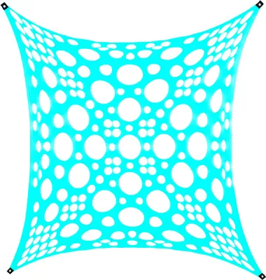 Produktbild von PSYWORK Schwarzlicht Segel Elasthan "Mind Space" Hellblau, 3x3m