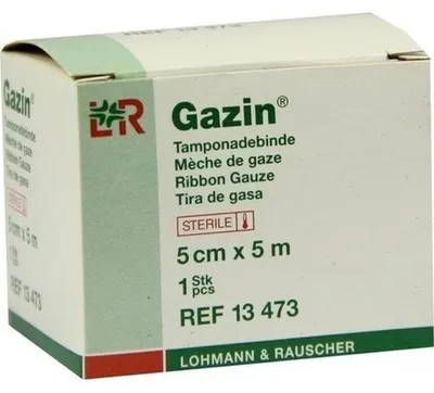 Obrázok produktu pre Gázové obväzy na tamponádu sterilné 5 cm x 5 m 1 ks