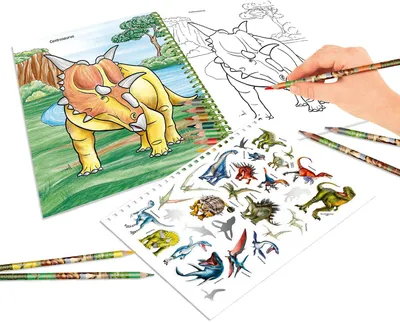 Obrázok produktu pre DEPESCHE VERTR.  Omaľovánky Dino World s farebnými ceruzkami, Depesche