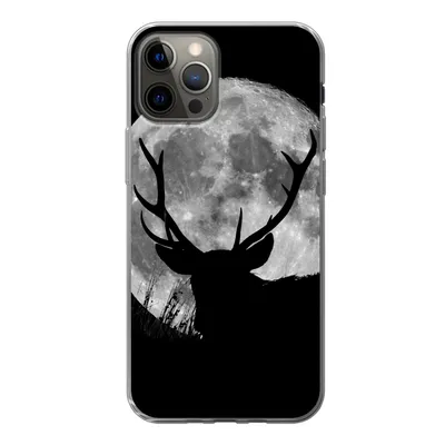 Produktbild von MuchoWow® Handyhülle Schutzhülle Hülle für iPhone 13 Pro Hirsch - Mond - Nacht Silikon Softcase Handy Hülle - Handy-Tasche
