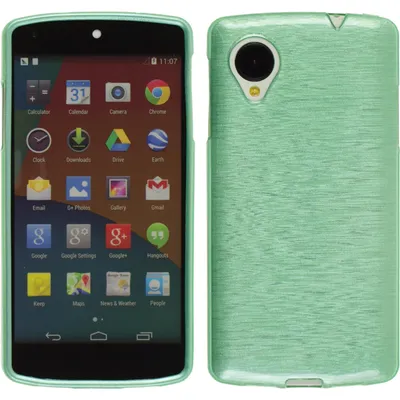 Produktbild von PhoneNatic Case kompatibel mit Google Nexus 5 - grün Silikon Hülle brushed + 2 Schutzfolien
