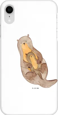 Produktbild von Mr. & Mrs. Panda Iphone XR Handyhülle Otter Kind - Weiß - Geschenk, Premium Kunststoff, Tochter, Mama, Familie, Handy Case, Mutter, Baby