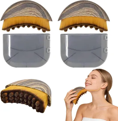 Imagen del producto de Cepillo facial para contorno linfático, 2 unidades, ideal para definir la zona del mentón y la mandíbula