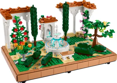 Produktbild von LEGO Icons Springbrunnengarten - Miniatur Bauset für Erwachsene mit Laubengängen, Zypressen, Bäumen, Weinreben, Blumen - Kreative Geschenkidee zum Geburtstag, Einweihung für Frauen, Männer - 10359