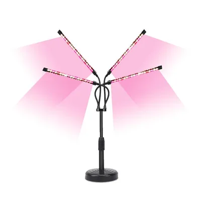 Produktbild von LED Pflanzenlampe für Zimmerpflanzen – 4-Kopf Wachstumslampe für gesundes Pflanzenwachstum, Perfekt für Gemüse und Kräuter
