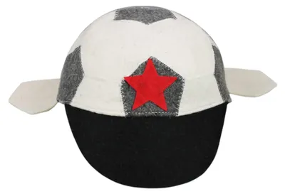 Produktbild von Saunahut aus Wollfilz (Fußball 1535) Saunamütze mit witzigen Motiven, Filz Kopfschutz Saunakappe Filzkappe Mütze Filzhut Kappe Sauna Hut