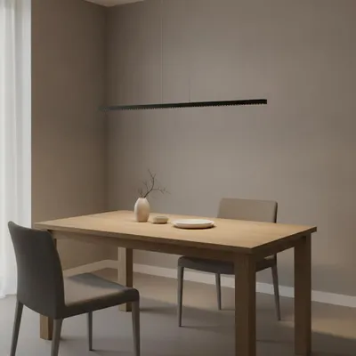 Productafbeelding van Rechte hanglamp Deos zwart, AI-gegenereerde afbeelding