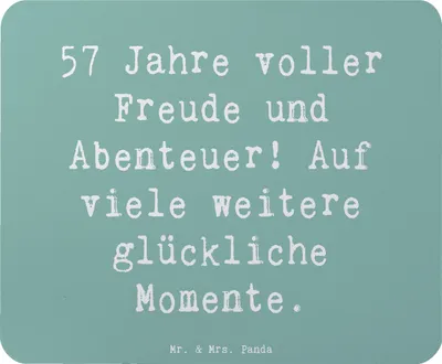 Produktbild von Mr. & Mrs. Panda Mauspad Spruch 57. Geburtstag Freude - Meeresbrise - Geschenk, 57 Jahre, Mousepad, Alter, Lachen, Jubilar, Mouse Pad, laptop, mousematte, Leben genießen