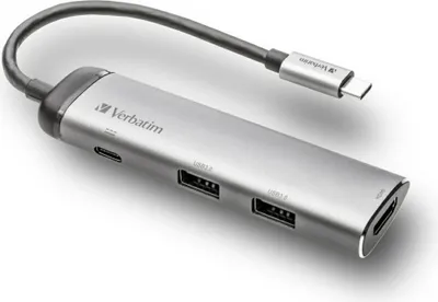 Image de Verbatim Adaptateur Hub Usb-C - Usb-C/ 2Xusb-A 3.0/Hdmi Aluminiowy/Aluminum 49140