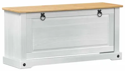 Produktbild von Schuhschrank Corona Weiß 99 x 32 x 49 cm Massives Kiefernholz