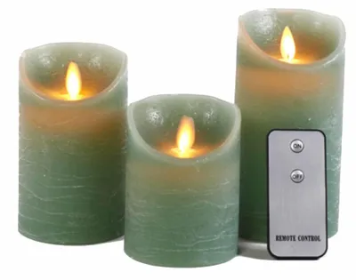 Productafbeelding van Ledkaars wax+vlam+ab s3 jade b/o Anna's Collection