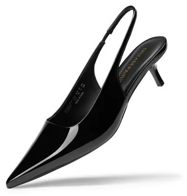 Produktbild von DREAM PAIRS Kitten Heels Slingback Pumps,Size 38.5,Schwarz-Pat – Größe 38.5 EU, Schwarz Pat