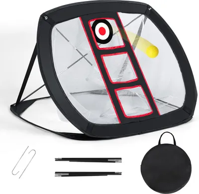 Image de (Noir) Filet de chipping de golf pliable, accessoire de cible de golf intérieur/extérieur pour entraîneur d'entraînement de chipping de golf intérieur/extérieur
