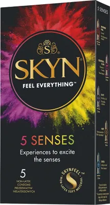 Zdjęcie produktu dla Unimil Skyn 5 Senses Nielateksowe prezerwatywy, 5 sztuk