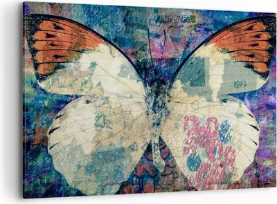 Produktbild von Bild auf Leinwand - Leinwandbild - Schmetterling Abstraktion - 100x70cm - Wand Bild - Wanddeko - Leinwanddruck - Bilder - Kunstdruck - Wanddekoration - Leinwand bilder - Wandkunst - AA100x70-3990