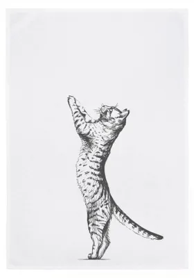 Produktbild von Geschirrtuch - Katze, grau