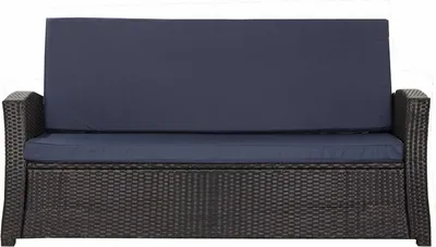 Produktbild von Poduszki ogrodowe do mebli ogrodowych z polirattanu, poduszki na ławkę zewnętrzną 150x60x50 ciemnoniebieskie, zestaw poduszek zamiennych do salonu, poduszki na 3-osobową sofę rattanową
