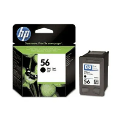 Obrázek produktu pro HP 56 Černá originální inkoustová kazeta, Vysoká (XL) výtěžnost, Černá, Inkoust na pigmentové bázi, 19 ml, 1 kusů, 520 str.