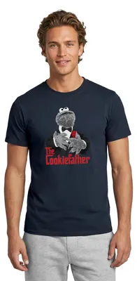 Produktbild von Spreadshirt Sesamstraße Krümelmonster The Cookiefather Männer T-Shirt, L, Navy