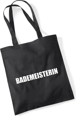Produktbild von Huuraa Jutebeutel Bademeisterin Schriftzug 10 Liter Black Baumwolle Tasche Geschenkidee