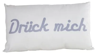 Produktbild von Dekokissen Kissen 30x50cm Polyester grau Drück mich Kuschelkissen