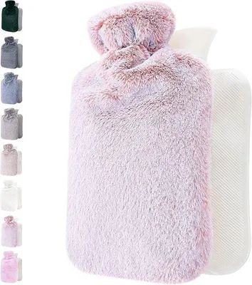 Productafbeelding van Famanu warmwaterfles 1,8 liter met pluche hoes – Verlichting van pijn in rug en nek – Roze