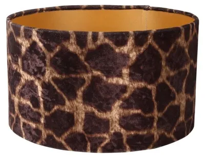 Productafbeelding van Lampenkap 30 cm - Girafprint - Bruin - Stof
