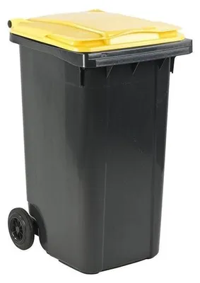 Produktbild von Mülleimer, 240 l, Grau mit gelbem Deckel