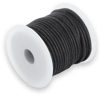 Baumwollkordel, rund, 3 mm, 10 m, schwarz