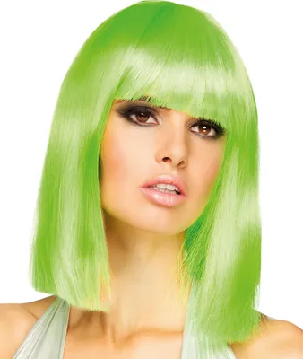 Productafbeelding van Boland pruik, neon groen, voor dames, discoparty, synthetisch haar